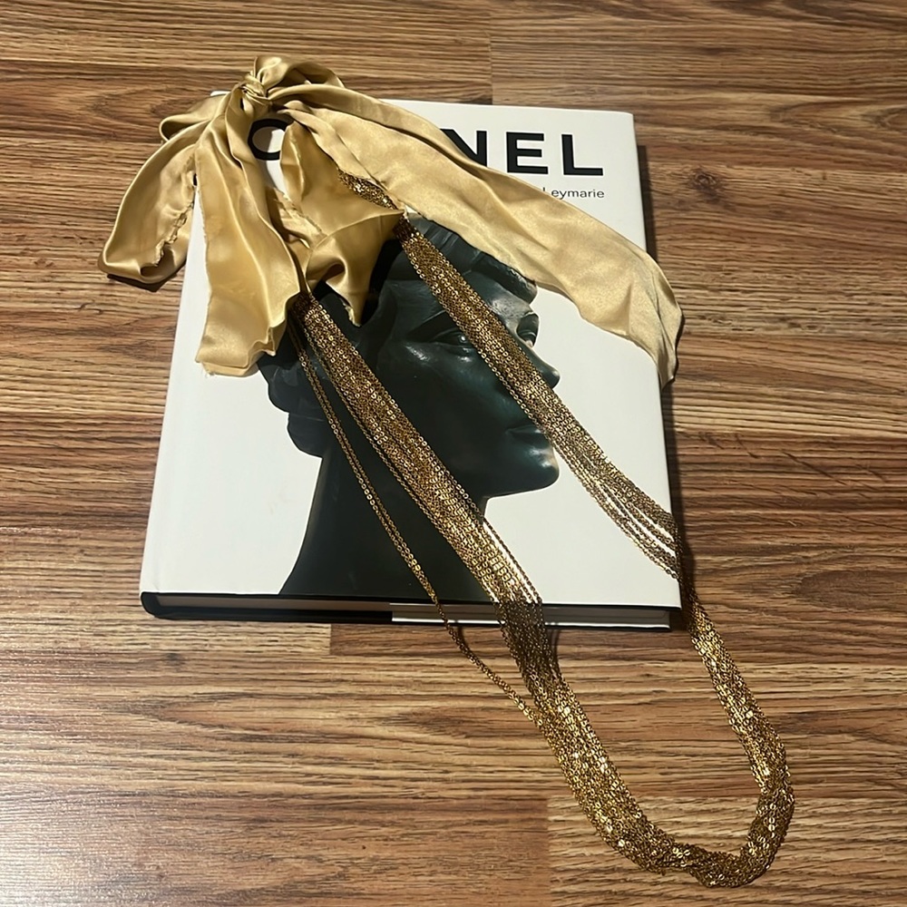 J Crew gold/silk necklace